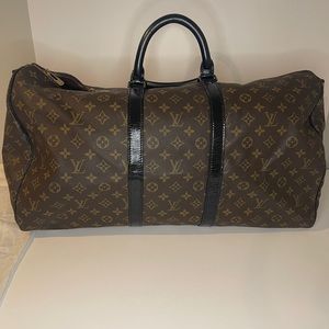 💯 Authentic Louis Vuitton Monogram Keepall 50 Duffel Black Vintage